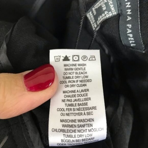 Adrianna Papell Black Cropped Flare Dress Pants With Belt Size 12 Polyester Blen - Picture 7 of 8